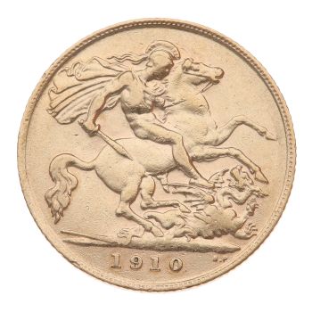 1910 Edward VII Large Head UK Half Sovereign Coin