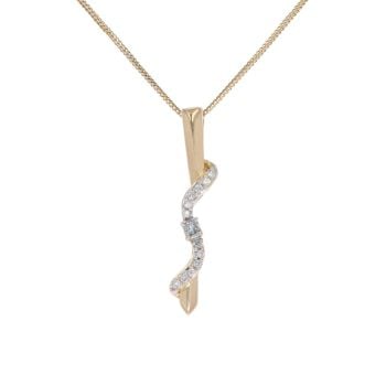 18ct Yellow Gold 0.25ct Diamond Pendant And Chain 16"
