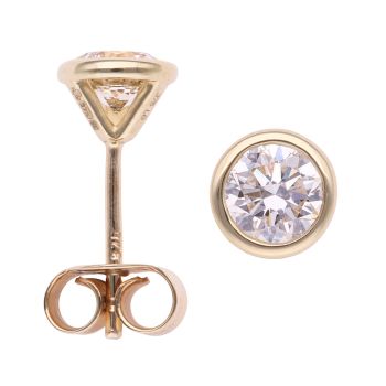 9ct Yellow Gold 1.00ct Brilliant Cut Lab Grown Diamond Solitaire Earrings