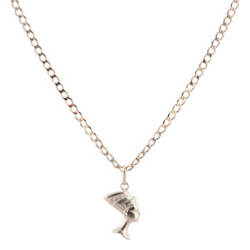9ct Yellow Gold Nefertiti Pendant and Chain 16"