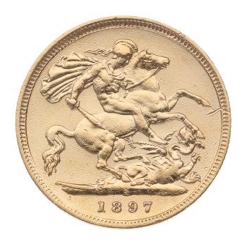 1897 Victoria Old Head Australia Half Sovereign Coin