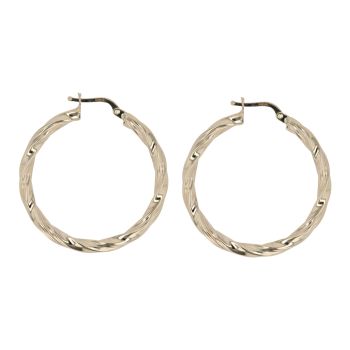 14ct Yellow Gold Twisted Hoop Earrings