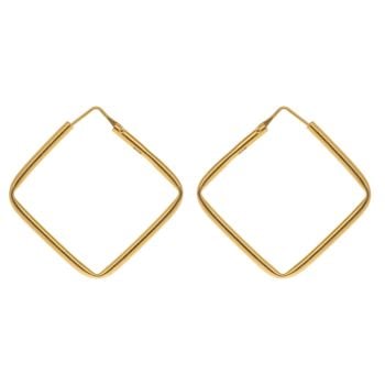 22ct Yellow Gold Classic Plain Square Hoop Earrings