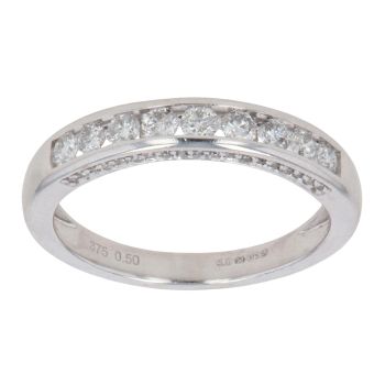 9ct White Gold 0.50ct Brilliant Cut Diamond Half Eternity Ring