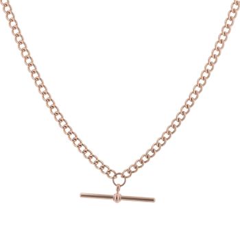 9ct Rose Gold Albert T-Bar Chain 18"