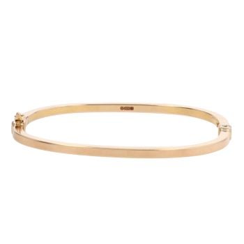 14ct Yellow Gold Plain Hinged Bangle