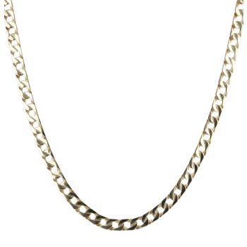 14ct Yellow Gold Patterned Curb Chain 20"