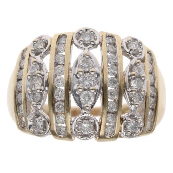 9ct Yellow Gold 0.75ct Brilliant Cut Diamond Fancy Ring
