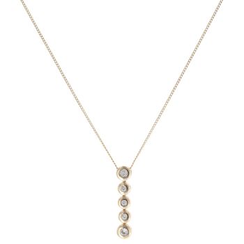 9ct Yellow Gold 0.25ct Brilliant Cut Diamond Pendant and Chain 16"
