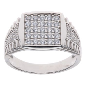 Silver Cubic Zirconia Signet Ring