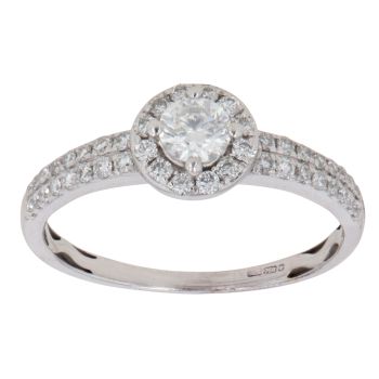 18ct White Gold 0.60ct Brilliant Cut Diamond Cluster Ring
