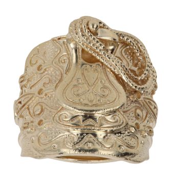 9ct Yellow Gold Patterned Saddle Ring