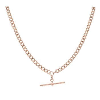9ct Rose Gold Albert T-Bar Chain 22"