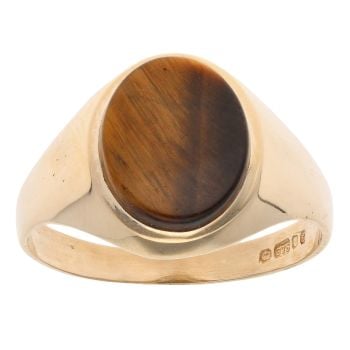 9ct Yellow Gold Tiger's Eye Signet Ring