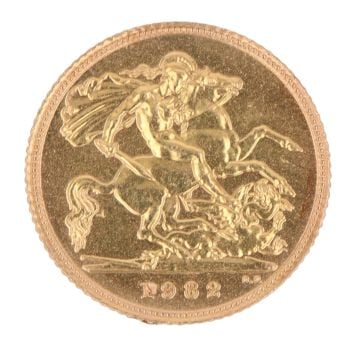 1982 Elizabeth II Half Sovereign Coin