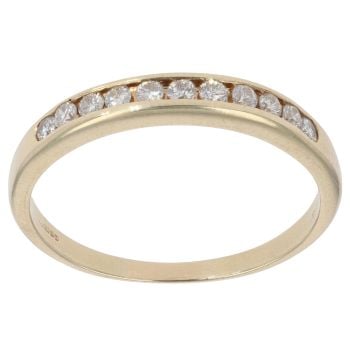 9ct Yellow Gold 0.34ct Brilliant Cut Diamond Half Eternity Ring