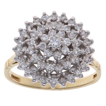 18ct Yellow Gold 1.00ct Brilliant Cut Diamond Cluster Ring