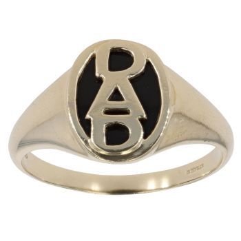 9ct Yellow Gold Black Onyx Dad Ring
