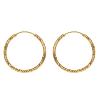 22ct Yellow Gold Diamond Cut Hoop Earrings