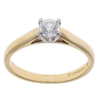 18ct Yellow Gold 0.33ct Brilliant Cut Diamond Solitaire Ring