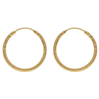 22ct Yellow Gold Dot Cut Hoop Earrings