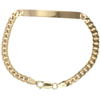 18ct Yellow Gold Fancy ID Bracelet 8"