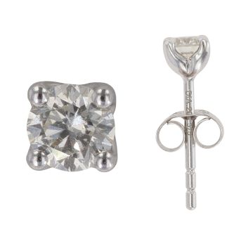 9ct White Gold 0.40ct Brilliant Cut Diamond Stud Earrings