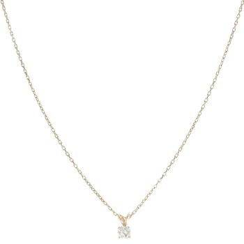 9ct Yellow Gold 0.65ct Brilliant Cut Diamond Solitaire Pendant and Chain 18"
