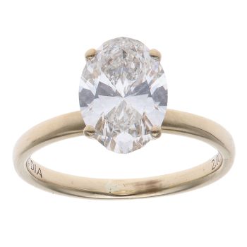 9ct Yellow Gold 2.05ct Oval Cut Lab Grown Diamond Solitaire Ring