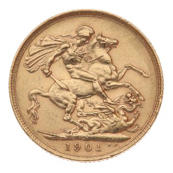 1901 Victoria Old Head UK Full Sovereign Coin