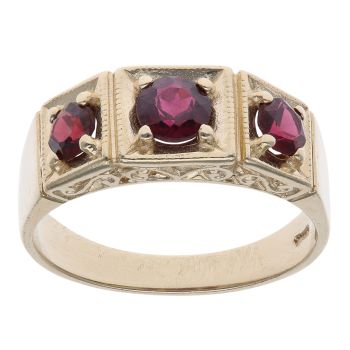 9ct Yellow Gold Garnet Signet Ring