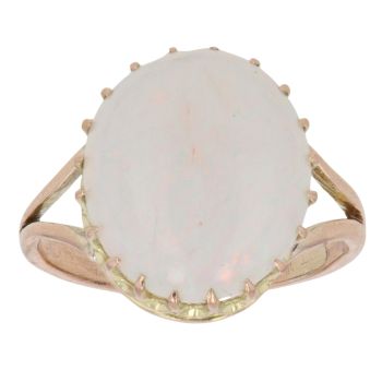 9ct Yellow Gold Opal Solitaire Ring