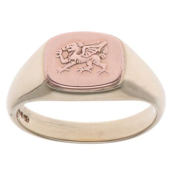 9ct Yellow and Rose Gold Welsh Dragon Clogau Signet Ring