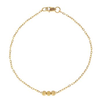 22ct Yellow Gold Trio Bead Bracelet 7"