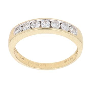 18ct Yellow Gold 0.50ct Brilliant Cut Diamond Half Eternity Ring