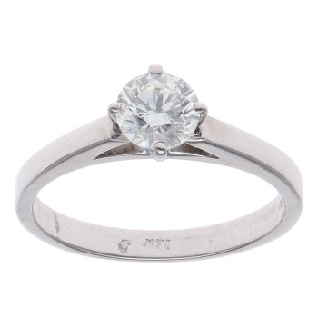14ct White Gold 0.71ct Brilliant Cut Diamond Solitaire Ring