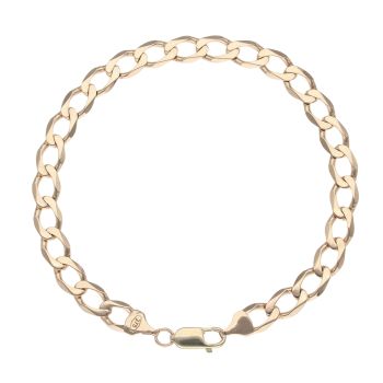 9ct Yellow Gold Curb Bracelet 9"