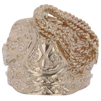 9ct Yellow Gold Patterned Saddle Ring