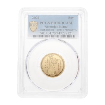 2021 Elizabeth II Ascension Island Joseph Bonomi UK Full Sovereign Coin