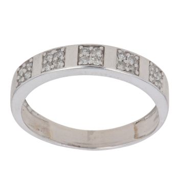 18ct White Gold 0.20ct Brilliant Cut Diamond Two Row Ring