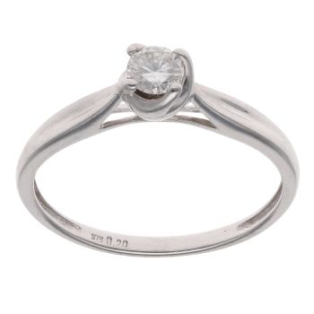 9ct White Gold 0.20ct Brilliant Cut Diamond Solitaire Ring