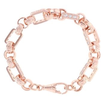 9ct Rose Gold Cubic Zirconia Fancy Bracelet 8"