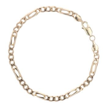 9ct Yellow Gold Figaro Bracelet 7"