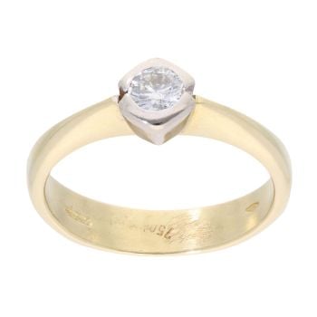 18ct Yellow And White Gold 0.25ct Diamond Solitaire Ring