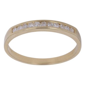 18ct Yellow Gold 0.25ct Brilliant Cut Diamond Half Eternity Ring