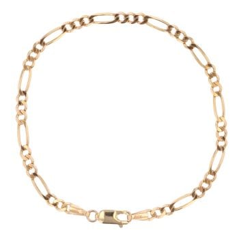 9ct Yellow Gold Figaro Bracelet 8"