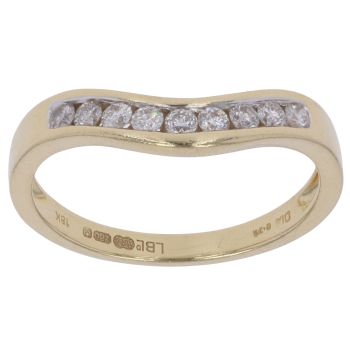 18ct Yellow Gold 0.25ct Brilliant Cut Diamond Wishbone Ring