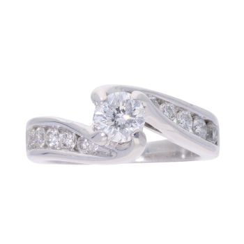 14ct White Gold 1.00ct Diamond Solitaire Twist Ring