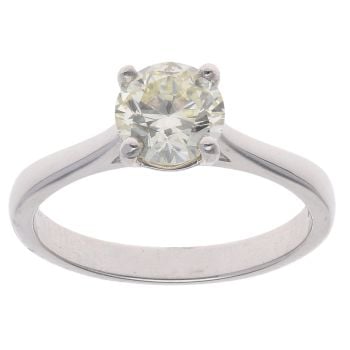 18ct White Gold 1.10ct Brilliant Cut Diamond Solitaire Ring