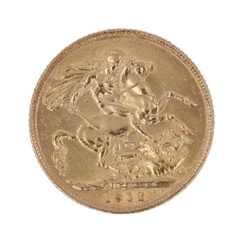 1912 George V Large Head UK Full Sovereign Coin